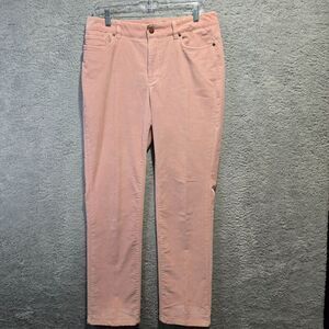 LL Bean Womens Corduroy Pants Straight Leg Favorite Fit Pink High Rise Sz 8